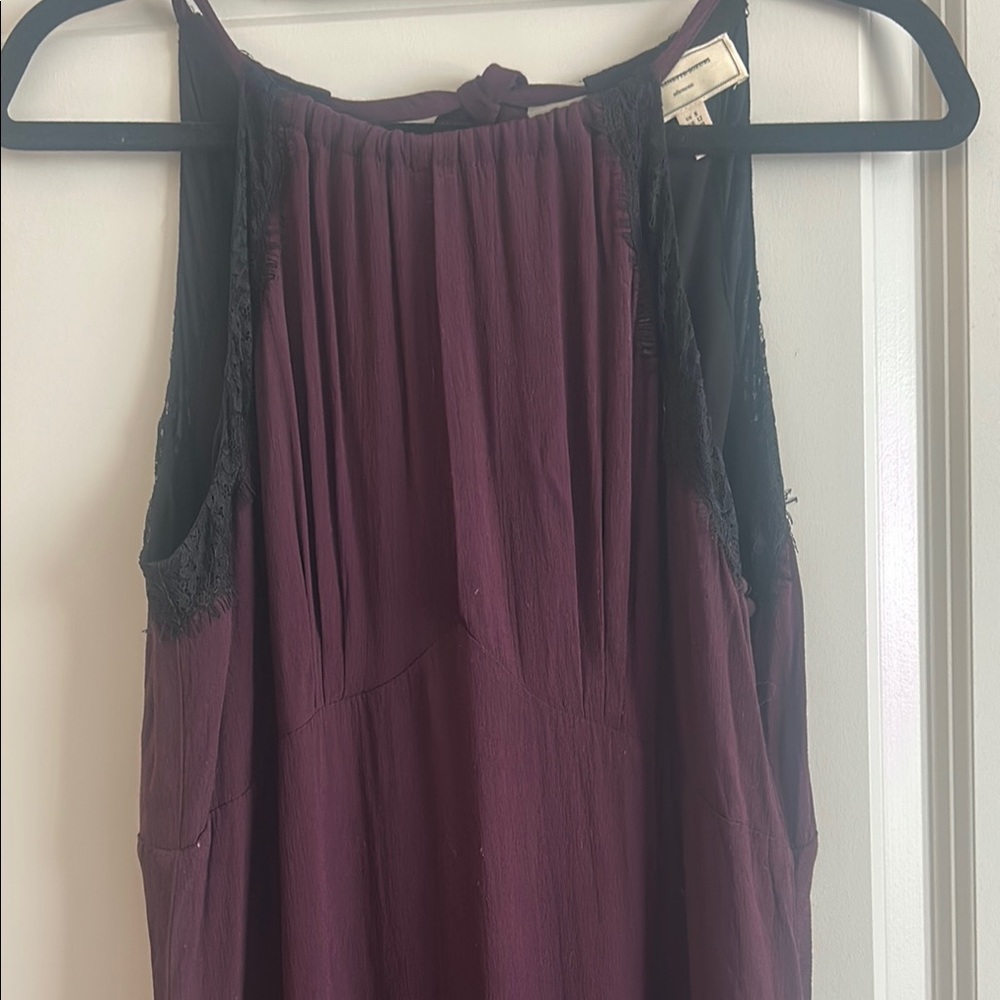 MOULINETTE SOEURS  ANTHROPOLOGIE Elegant Black and Deep Eggplant Women's Dress